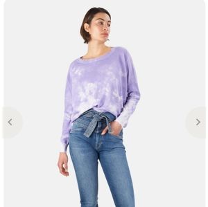 Minnie Rose Lavender Cropped Tie Dye Sweater